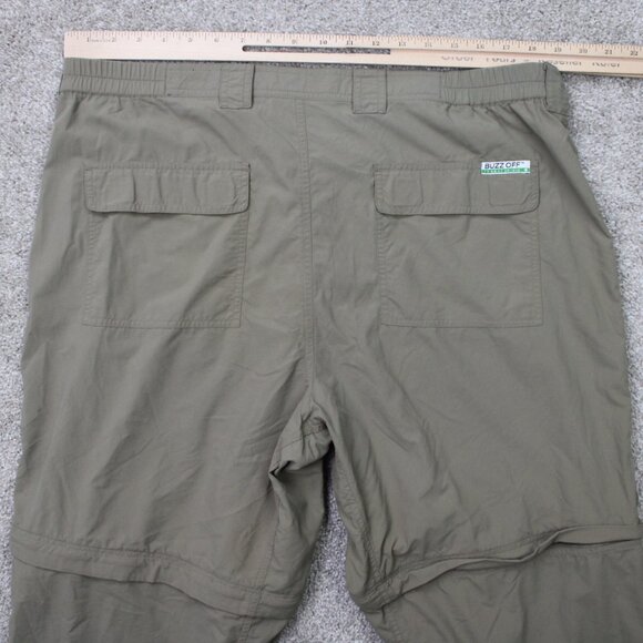 ExOfficio Buzz Off Pants Mens Large Khaki Convertible Insect Shield Zip off - Picture 7 of 11